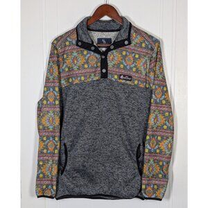 Simply Southern Womens Large Sweatshirt 1/4 Snap Pullover Aztec Colorful Tribal